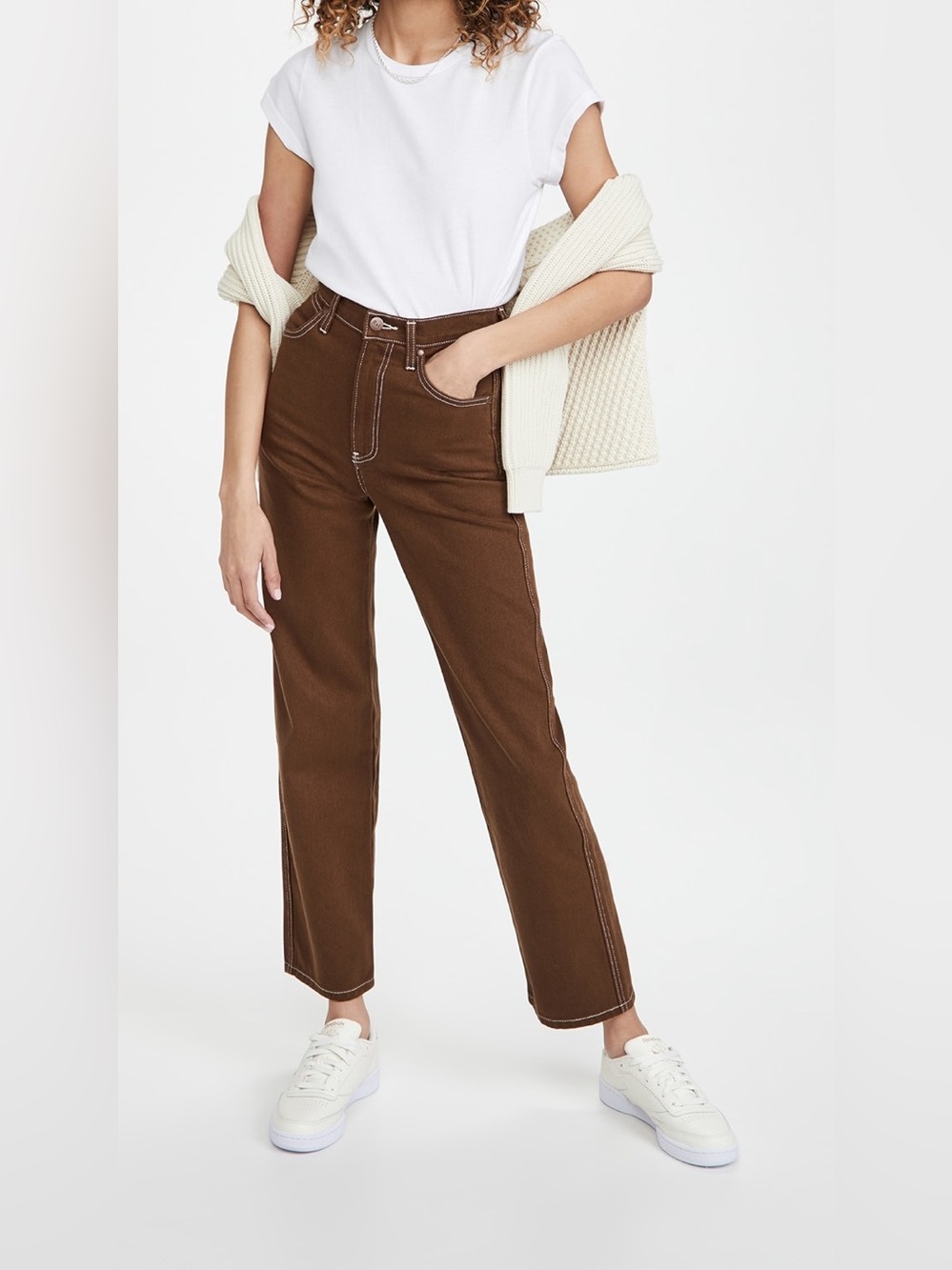 Reformation Cowboy high rise straight jeans , sz : 25